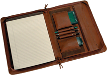 Tan A4 Portfolio Organiser for right or left handed people