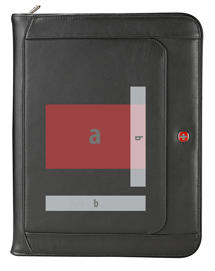 Zippered Leather Portfolio Case Imprint Areas